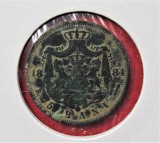 ROMANIA 5 BANI 1884 - circulata (400), Cupru (arama)