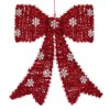 Decoratiune Craciun Perete 3D Tinsel Funda Rosie 35x45cm, Ornamente Craciun Rosu/Alb
