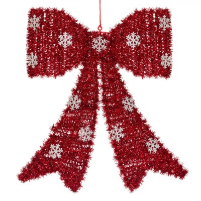 Decorațiune Crăciun Perete, 3D Tinsel, Funda, Culoare Roșu, Dimensiuni 35x45 cm foto