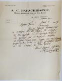 SCRISOARE COMERCIALA EXPEDIATA DE A.C. PAPACHRISTOU , NEGUSTOR LONDONEZ DE BLANURI , UNUI CLIENT BUCURESTEAN , 8 MAI 1937