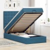 VidaXL Cadru pat otoman cu saltele Albastru &icirc;nchis 100x200cm catifea 3314448