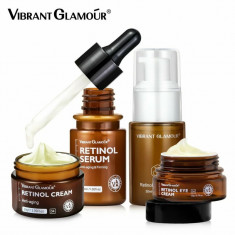 Kit de ingrijire intensiva cu retinol Cremă de față+Ser de față+Ser de ochi+Cremă de ochi Retinol Anti-&icirc;mbătr&acirc;nire Re&icirc;nnoire a pieli