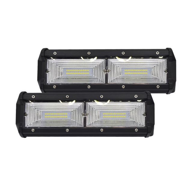 Set 2x Proiectoare LED auto OFF-ROAD 24 cm 144W, 12V-24V, 6000K, carcasa aluminiu, 7200Lm, BZRSH