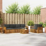 vidaXL Set de canapele de exterior cu pernă 7 pcs Natural și Antracit 3374407