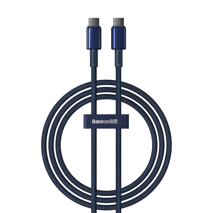 CABLU alimentare si date Baseus Tungsten, Fast Charging Data Cable pt. smartphone, USB Type-C la USB Type-C 100W, 1m, albastru &quot;P10319800321-03&quot; (timb