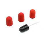 Set suport si 3 bucati smirghel rezerva freza electrica unghii, 16*25mm, rosu, granulatie 120