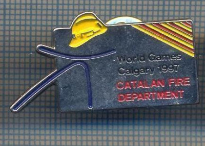 AX 1066INSIGNA-POMPIERI-WORLD GAMES CALGARY1997-CATALAN FIRE-PENTRU COLECTIONARI foto