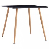 Cumpara ieftin Masă de bucătărie, stejar și negru, 80,5 x 80,5 x 73 cm, MDF