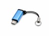 Adaptor albastru deschis Lightning la USB-C, convertor compact pentru conectare si incarcare, cu snur si inel tip breloc, pentru telefon, tableta si d, Dactylion