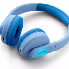 Casti Stereo Wireless Philips TAK4206BL/00, pentru copii, On-Ear, Bluetooth, redare 28 de h, incarcare rapida, microfon (Albastru)