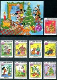 Turks &amp;amp; Caicos 1983 - Crăciun, Disney, desene animate, serie si colita neuzata