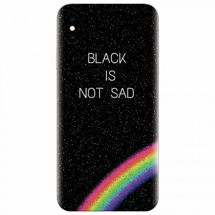 Husa silicon pentru Apple Iphone X, Black Is Not Sad