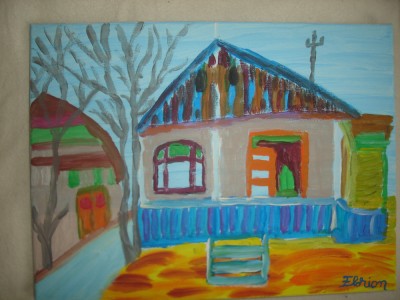 TABLOU PE PANZA CU SASIU 30 X 40 CM NOU CASA BATRANEASCA foto