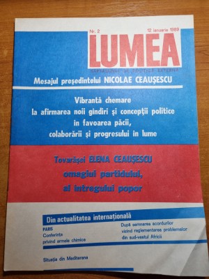 revista lumea 12 ianuarie 1989-mesajul lui ceausescu de anul nou foto