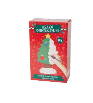 Figurine din ipsos cu acuarele si pensula 10 cm-Tip Pom de Craciun foto
