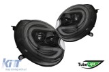 Set de faruri de tuning potrivit pentru Mini Cooper R56 2009-2013 cu baza neagra, stanga si dreapta Performance AutoTuning