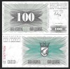 BOSNIA HERTEGOVINA 100 DINARI / DINARA 1992 , P-13a , UNC , necirculata