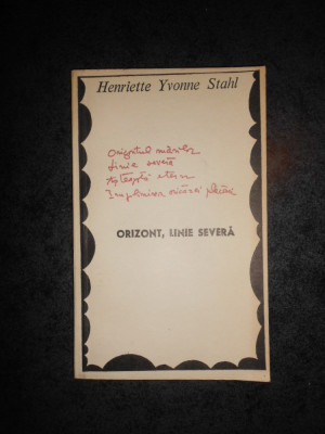 HENRIETTE YVONNE STAHL - ORIZONT, LINIE SEVERA (1970) foto