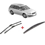 Cumpara ieftin Set 3 stergatoare SUBARU LEGACY IV Estate (BP) din 2003 - 2009, pentru parbriz si luneta fata si spate auto, Bosch Twin, din cauciuc siliconat reziste