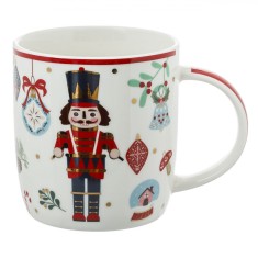 Cana Craciun New Bone, Model Spargatorul de Nuci, Capacitate 360ml, Alb foto