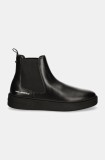 Karl Lagerfeld ghete chelsea de piele FLINT barbati, culoarea negru, KL53340A