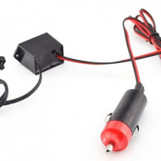 Invertor, droser pentru fir El Wire DC 12V, conectare bricheta auto, pentru 0-3 m