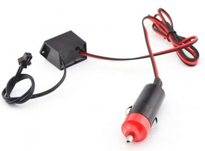 Invertor, droser pentru fir El Wire DC 12V, conectare bricheta auto, pentru 0-3 m foto