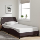 VidaXL Cadru de pat fără saltea, maro &icirc;nchis, 100x200 cm, textil