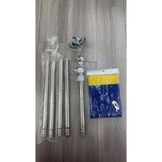 Kit Steagul Romaniei, Catarg 1.8 m, Suport Perete, Steag, Tricolor