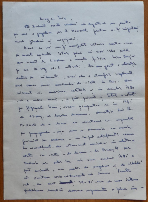2 scrisori catre Mia Groza, fiica lui Petru Groza, una ampla din Londra in 1982, a doua a avocatului Kolosy Martin din Deva din 1952