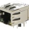 Conector RJ45 ecranat cu diodă LED THT, soclu PIN 8