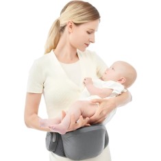 Marsupiu Ergonomic 3in1, pentru Bebelusi si Copii, 0-36 Luni, Bretele Reglabile, Inchidere Catarama, 125x25x14 cm, Gri