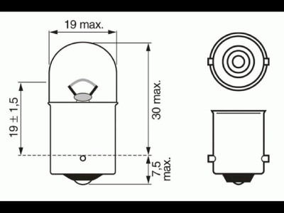 Bec pozitie cireasa R5W 12V5W 11317 BK80004 / 93107 / BA15S foto