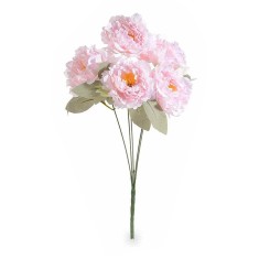 Buchet Bujori artificiali roz verzi 47 cm