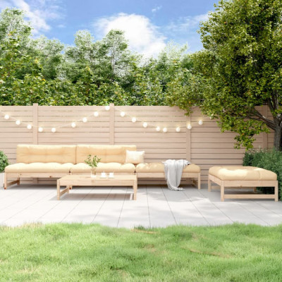 vidaXL Set mobilier relaxare de grădină 5 piese lemn masiv de pin foto