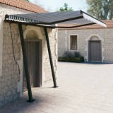 VidaXL Copertină retractabilă manual cu st&acirc;lpi, albastru&amp;alb, 3x2,5 m