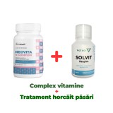 Complex vitamine și tratament horcăit păsări, iepuri și viței 100ml Neovita B complex + Solvit Respiro