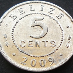 Moneda exotica 5 CENTI - Insulele BELIZE, anul 2009 *cod 4340