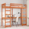 Gossi cadru pat supraetajat fara saltea maro 75x190 cm lemn masiv pin