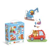 Puzzle 4 in 1 - Vehicule (2,3,4 piese)