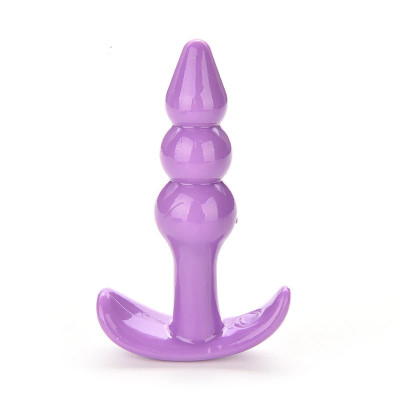 Dop Anal Plug Bubbles Shape Stopper Handle Sex Play Silicon Small Transparent foto