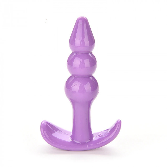 Dop Anal Plug Bubbles Shape Stopper Handle Sex Play Silicon Small Transparent