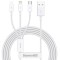 Cablu alimentare si date Superior Series, pt. smartphone, USB la Micro-USB + Lightning Iphone + USB Type-C 3.5A, 1.5m, alb