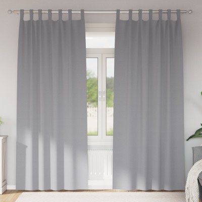vidaXL Perdele cu perdele 2 pcs Gri deschis 245 x 140 cm Poliester foto