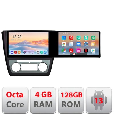 Navigatie Skoda Yeti 2009-2014 Kit-YETI Edotec 2 ecrane 8 core 4+128 21.6 inch Incell android Wifi 5Ghz gps internet CarStore Technology foto