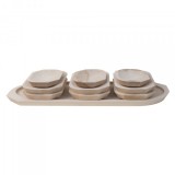 Set 10 platouri lemn pentru servire 60x26x2.5cm Zilan 1450