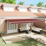 vidaXL Marchiză retractabilă automată cu LED portocalie și maro 600x350 cm