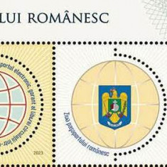 ROMANIA 2023 ZIUA PASAPORTULUI ROMANESC Serie 1 timbru cu vinieta LP.2408 MNH**