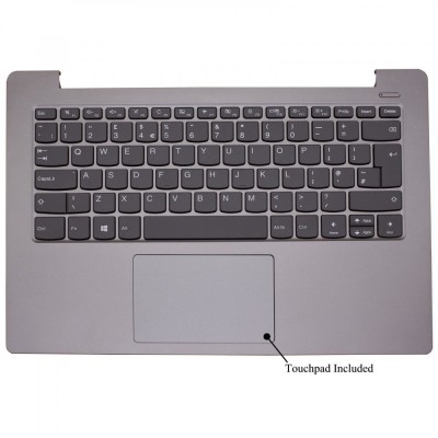Carcasa superioara cu tastatura palmrest Laptop, Lenovo, IdeaPad 330S-14IKB Type 81F4, 81JM, 330S-14AST Type 81F8, 5CB0R61142, layout US, Gri foto