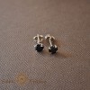 Cercei Unisex Argint 925 cu Cristal Zirconia Negru Rotund, 5 mm, SaraTremo